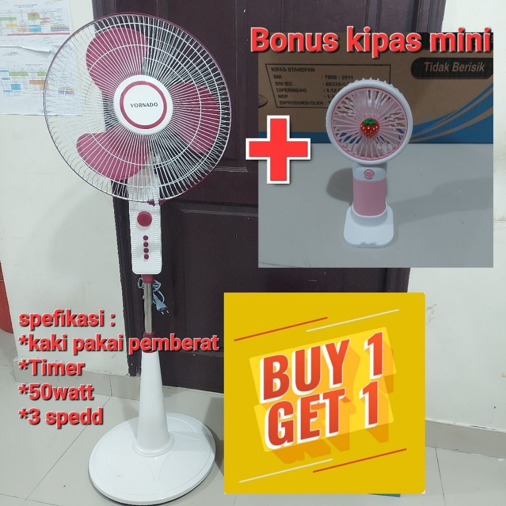 Kipas angin berdiri vornado 16in/stand fan vornado 16 in bonus kipas mini