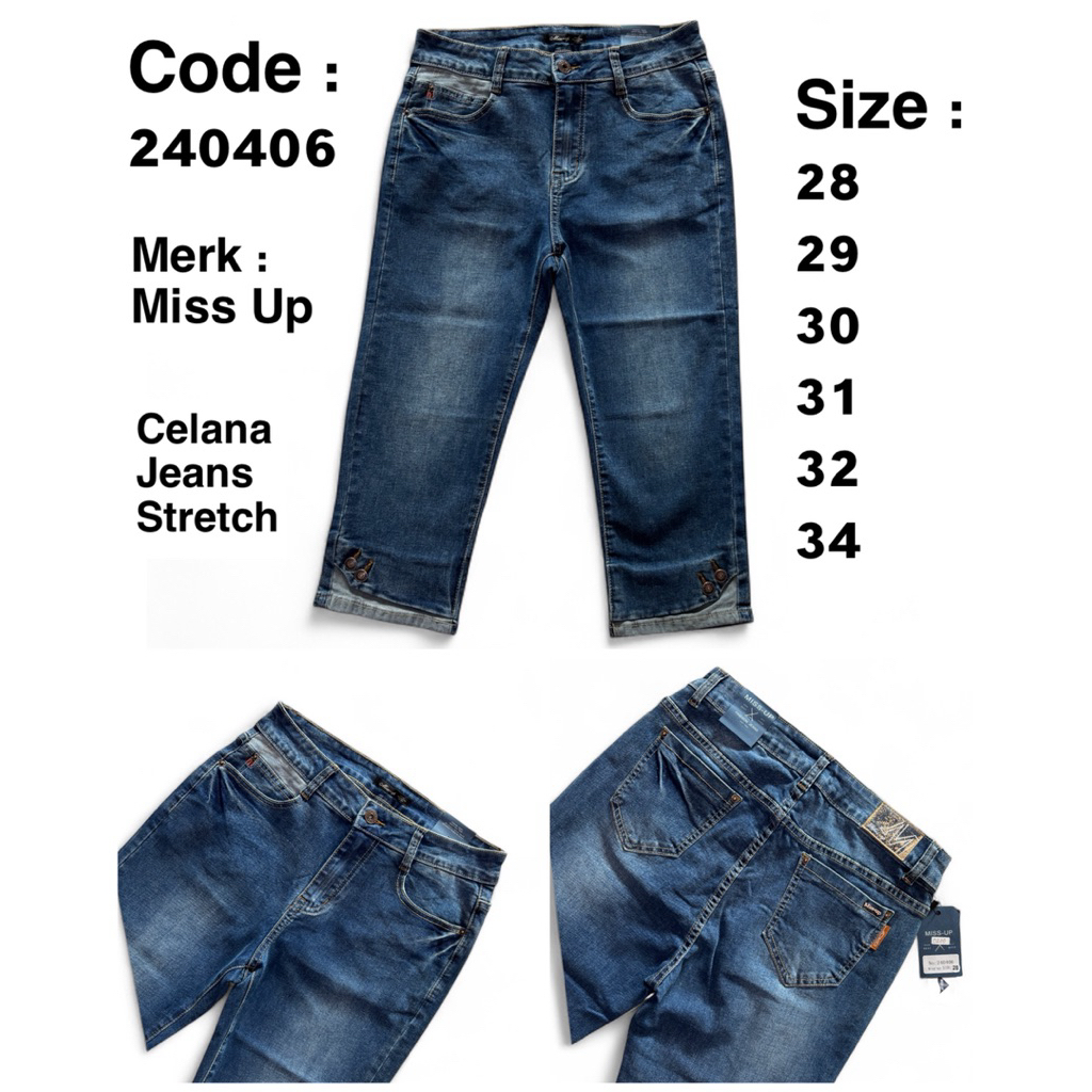 Celana Jeans Miss-Up 7/8 Celana Jeans Wanita High Quality Import Stretch/ Celana Jeans Miss-up pende