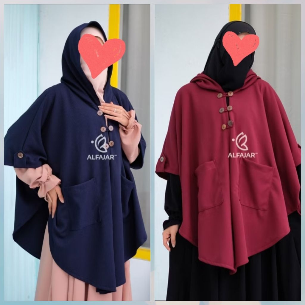 [Bekasi][Gosend] Preloved Outer Yuna Alfajar Griya Muslim Knit Salur Hoodie Second Bekas