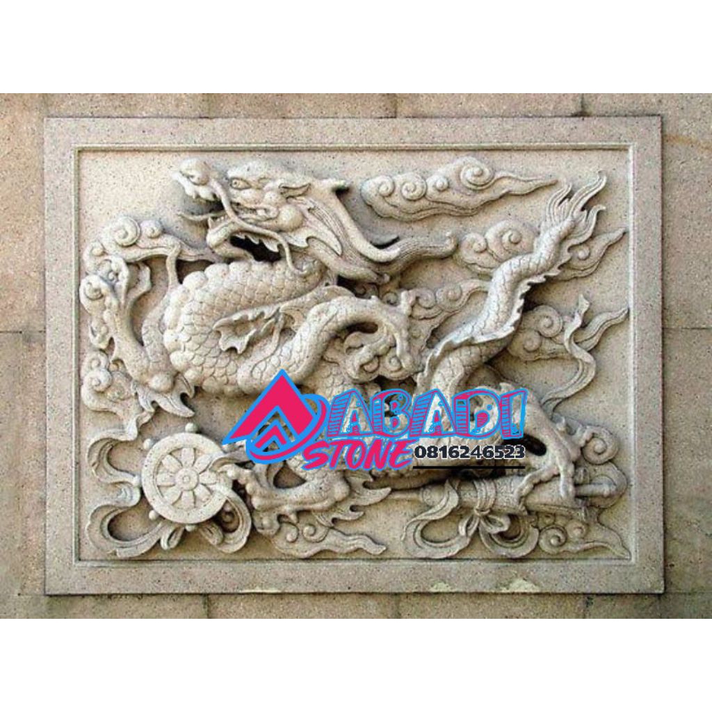 relief naga ukiran batu alam hiasan dinding batu putih
