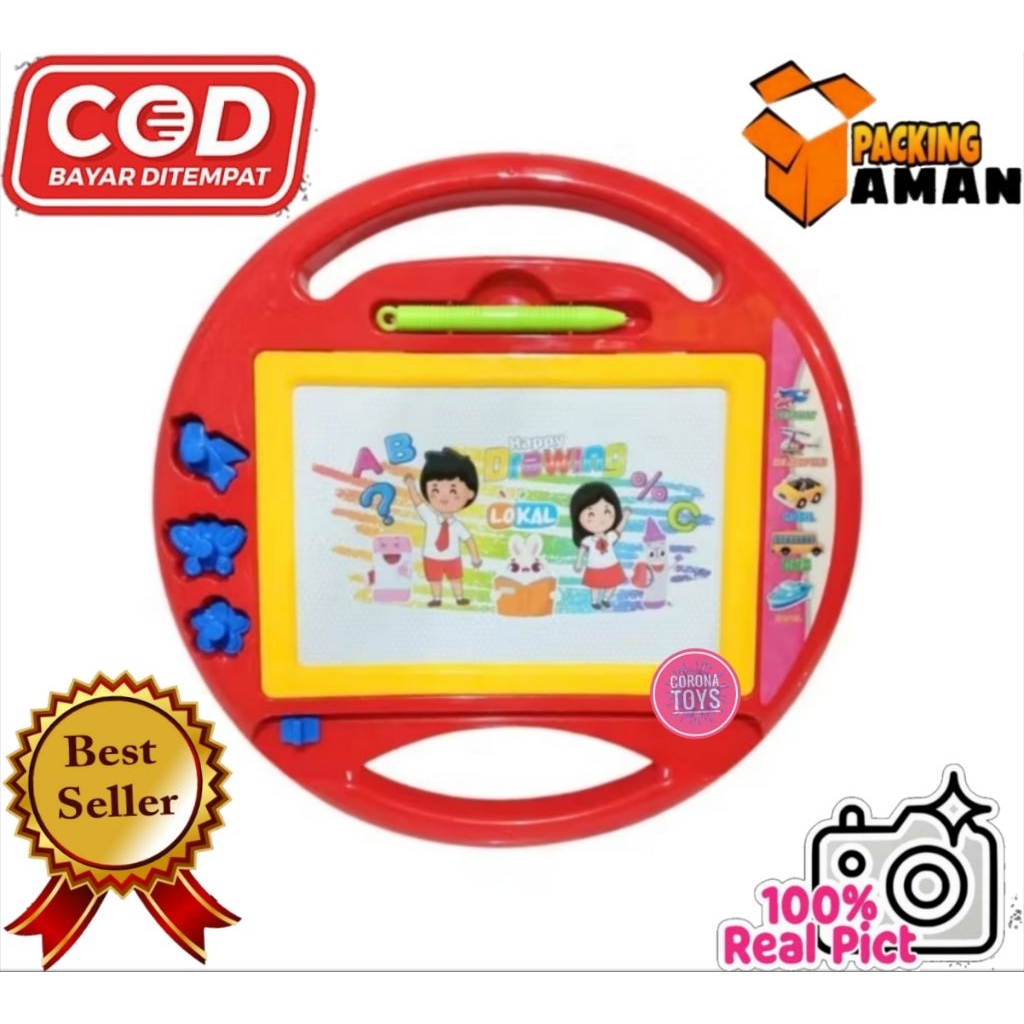 COD PROMO LKL015 MAINAN MURAH ANAK PAPAN TULIS BULAT / PAPAN TULIS MAGNET / PAPAN DRAWING BESAR