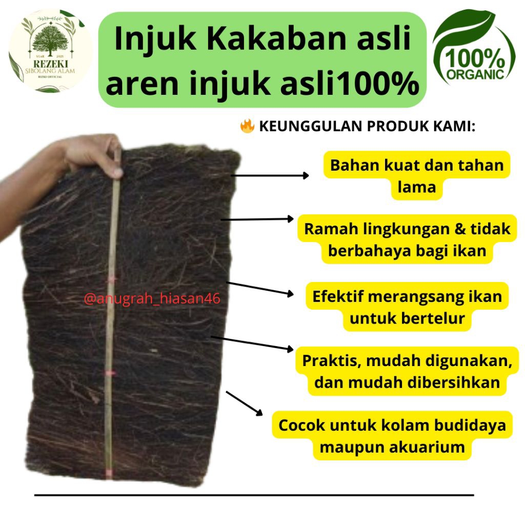 Injuk kakaban asli dari pohon aren 50-150cm,kakaban ijuk aren
