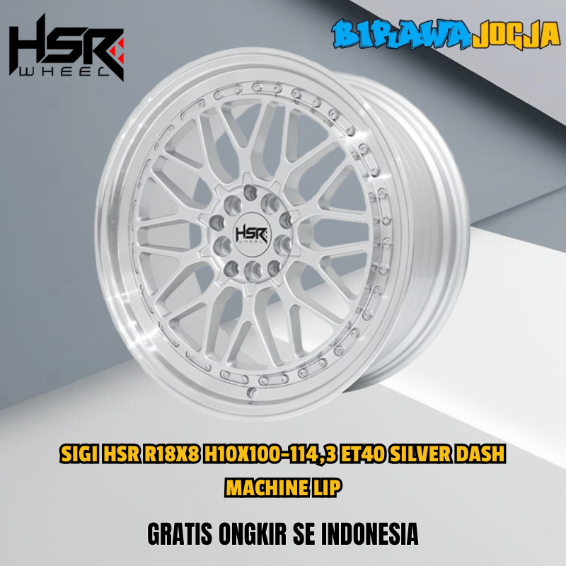 VELG MOBIL RACING HSR SIGI RING 19 PCD 5X100 5X114 COCOK UNTUK ACCORD, ZENIX, CIVIC MAZDA R19 SILVER