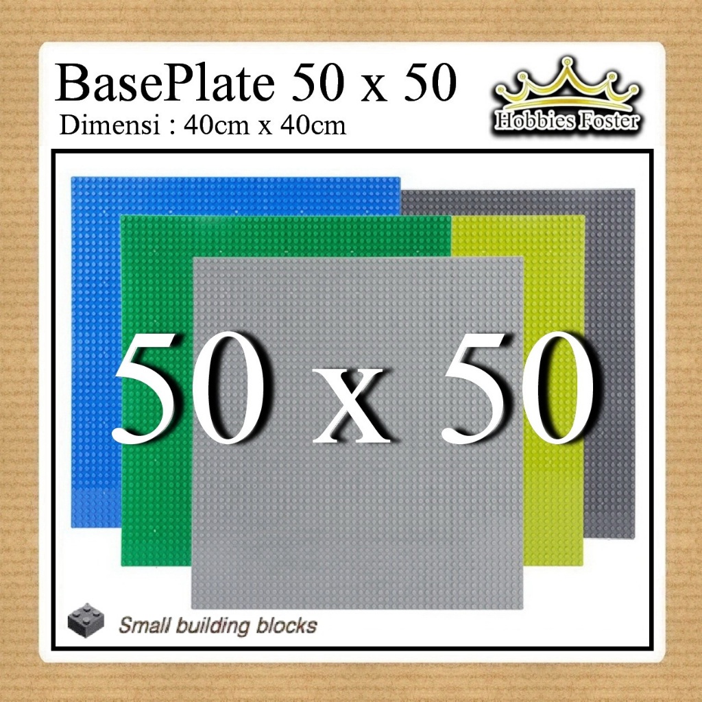 HBF Brick BASE PLATE 50x50 - Papan Dasar Balok Susun Diorama Alas Media Mainan BASEPLATE 40x40 cm