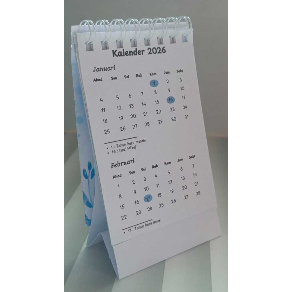 Kalender Mini Custom Souvenir Kalender Desain Custom