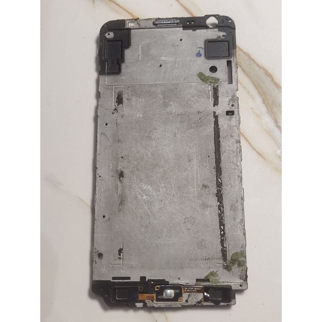 FRAME TATAKAN LCD  TULANG TENGAH ADA FLEKSIBEL TOMBOL HOME SAMSUNG J7 J700F BEKAS COPOTAN