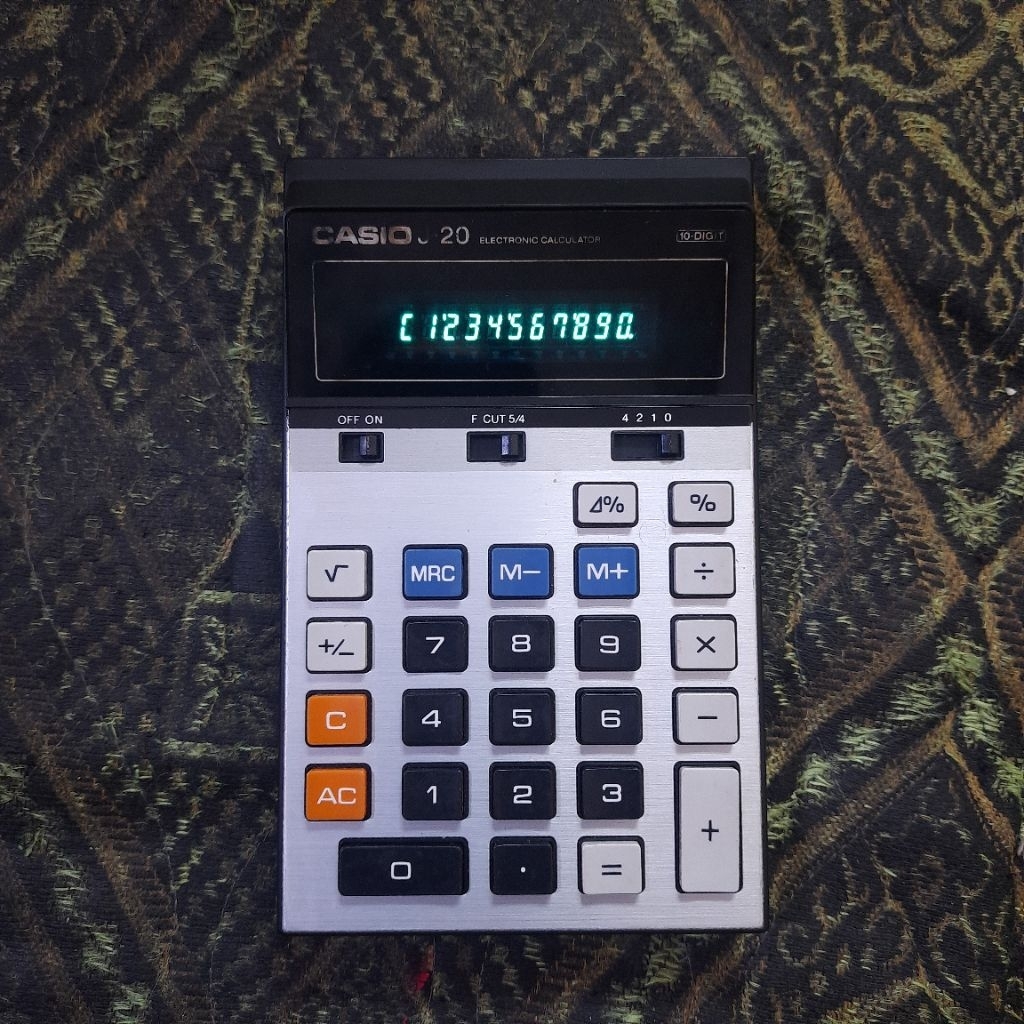 CASIO J-20 Vintage Electronic Calculator Jadul Bekas Fungsi Normal