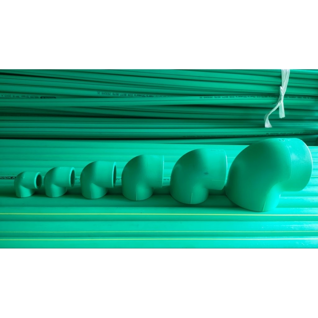 Elbow, Keni, Knie PPR Rucika Green, Ukuran 1/2 inch (20mm) <<s/d>> 1.1/2 inch (50mm)