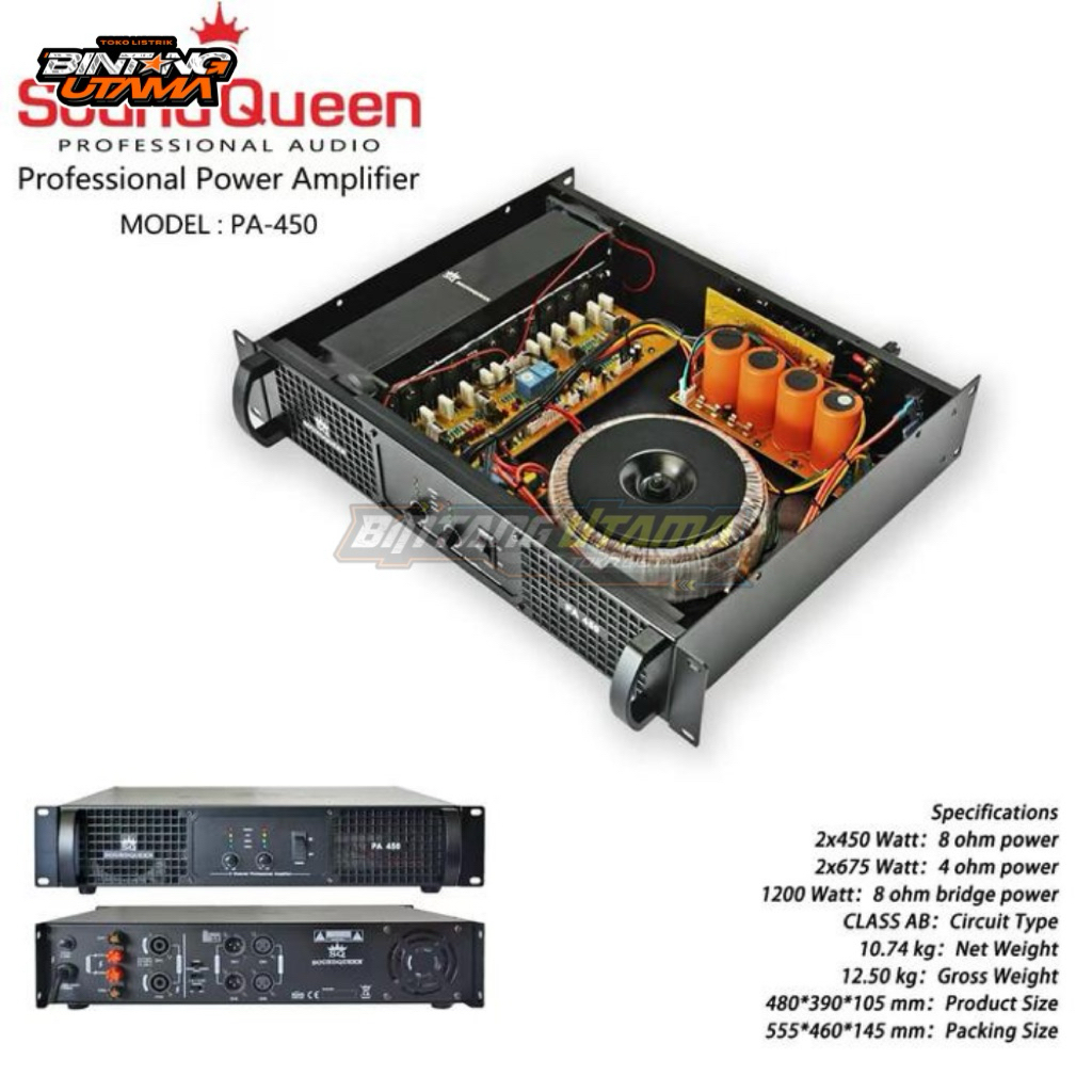 power soundqueen PA 450 clas ab 2chanel 2x450w