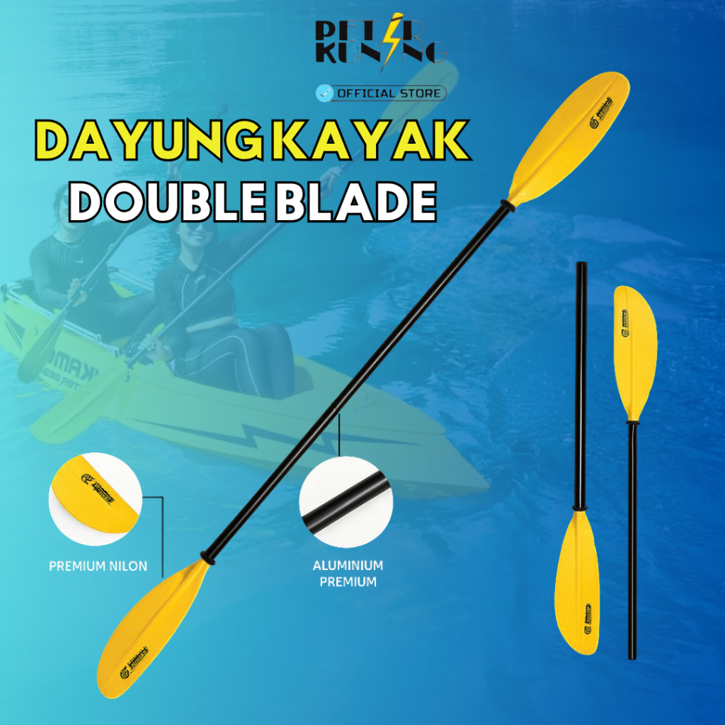 Dayung Kayak Double Blade Aluminium Premium – Bilah Nylon Tahan Lama untuk Canoe & Paddle Board