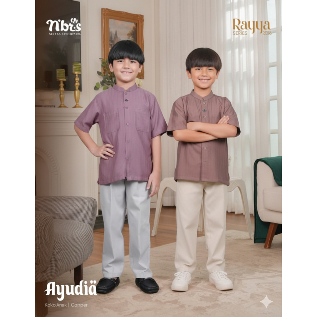 READY  KOKO ANAK AYUDIA COPPER TARO BY NIBRAS FASHION MUSLIM KEMEJA LENGAN PENDEK BAJU BUSANA MUSLIM