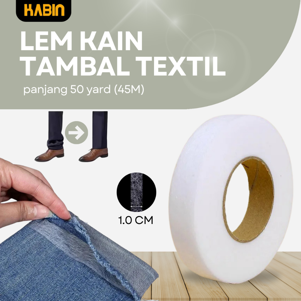 Lem Som Perekat Kain 2 Sisi | Lem Textil / Visofix | Lem Dua Sisii Lebar 1cm x 50m