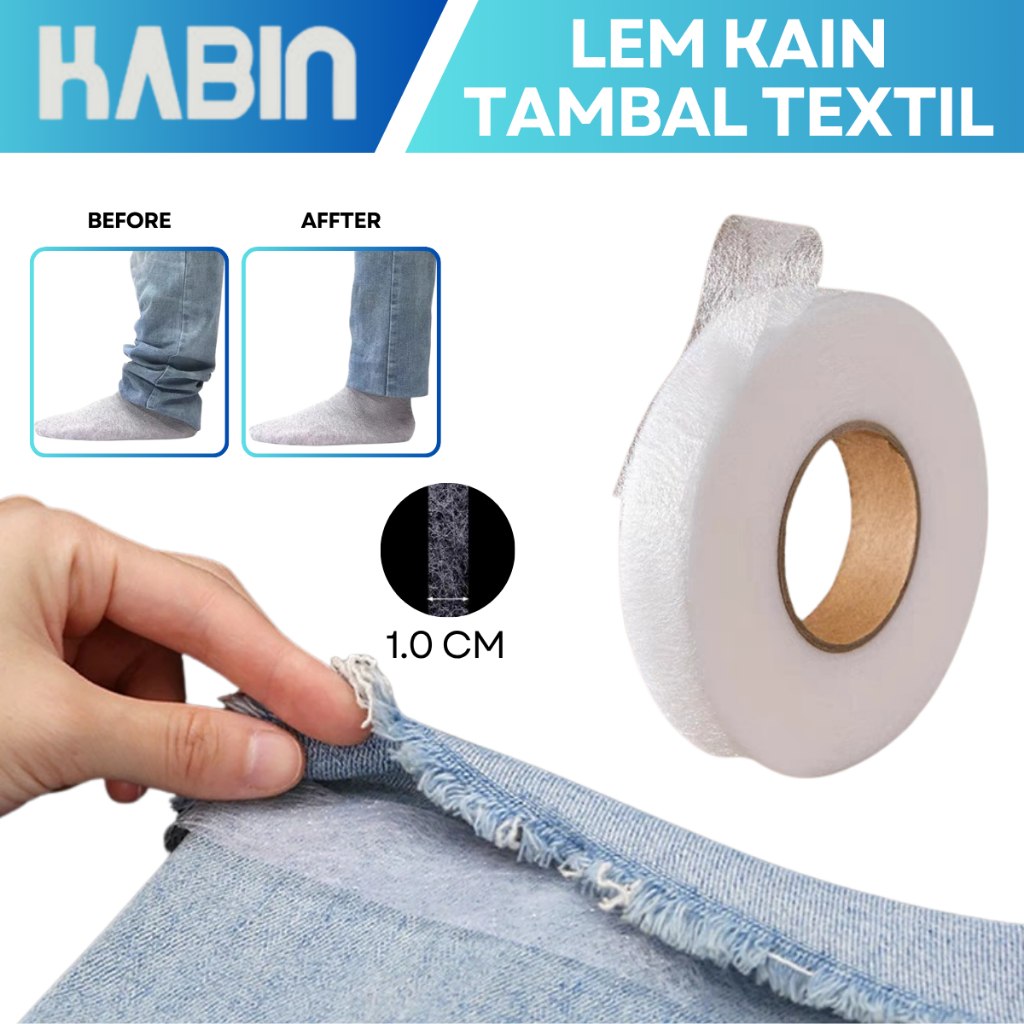 Lem Som Perekat Kain 2 Sisi | Lem Textil / Visofix | Lem Dua Sisii Lebar 1cm x 50m