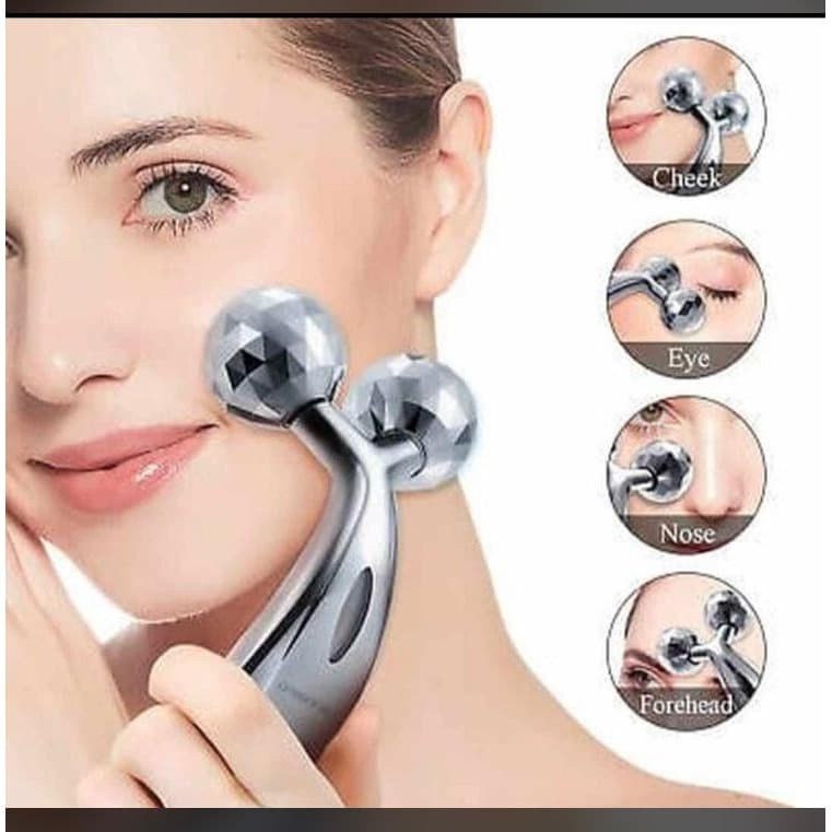 Alat Penirus Wajah 3D Massager Roller Murah Silver / 3D Massager