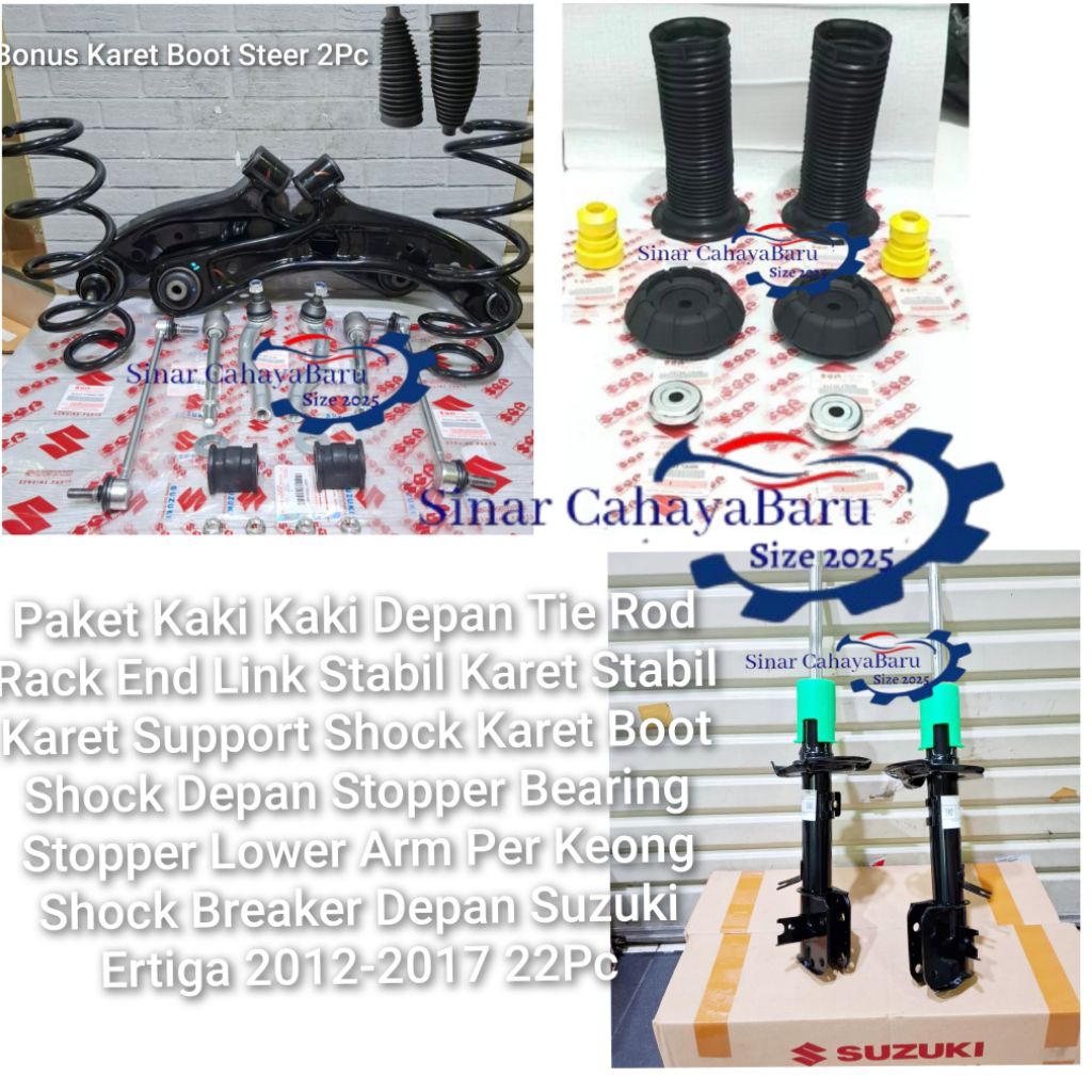 Paketan Komplit Kaki Kaki Depan Tie Rod Rack End Link Stabil Karet Stabil  Lower Arm Set Per Keong D