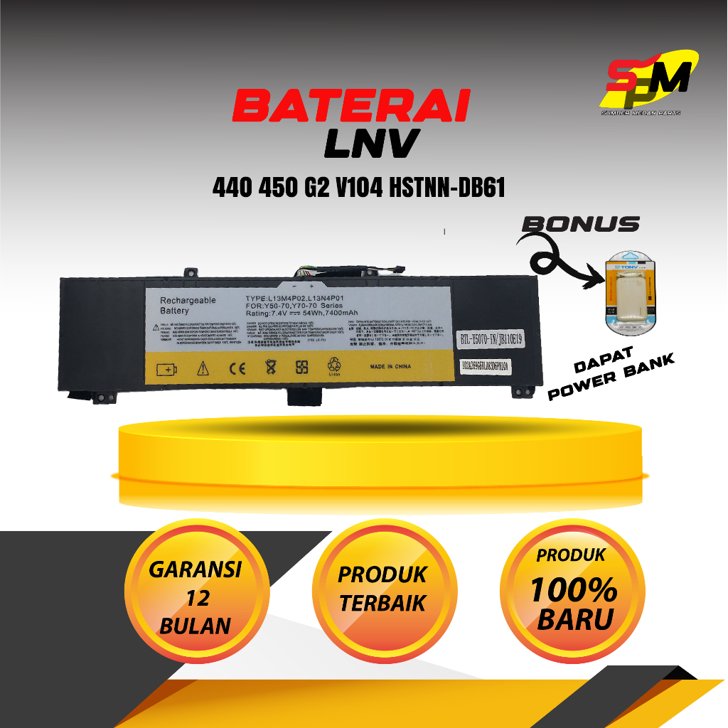 Baterai Lenovo Y50-70 Y70-70 Y50