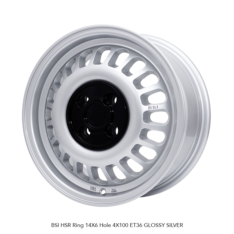 Pelek Mobil Great Corolla HSR BSI RING 14 LEBAR 6 PCD 4X100 GLOSSY SILVER