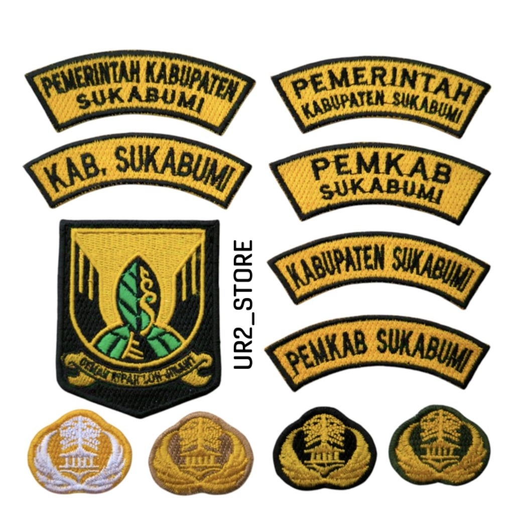 BORDIR BADGE EMBLEM ATRIBUT ASN PNS LOGO KABUPATEN SUKABUMI