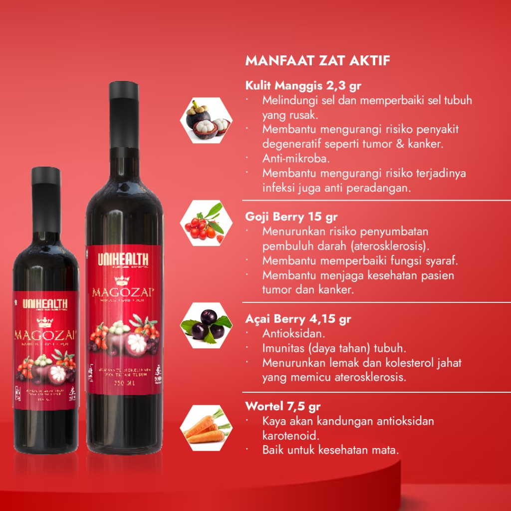 UNIHEALTH - MAGOZAI EXTRACT KULIT MANGGIS ANTI OKSIDAN (isi 375ml dan 750ml)
