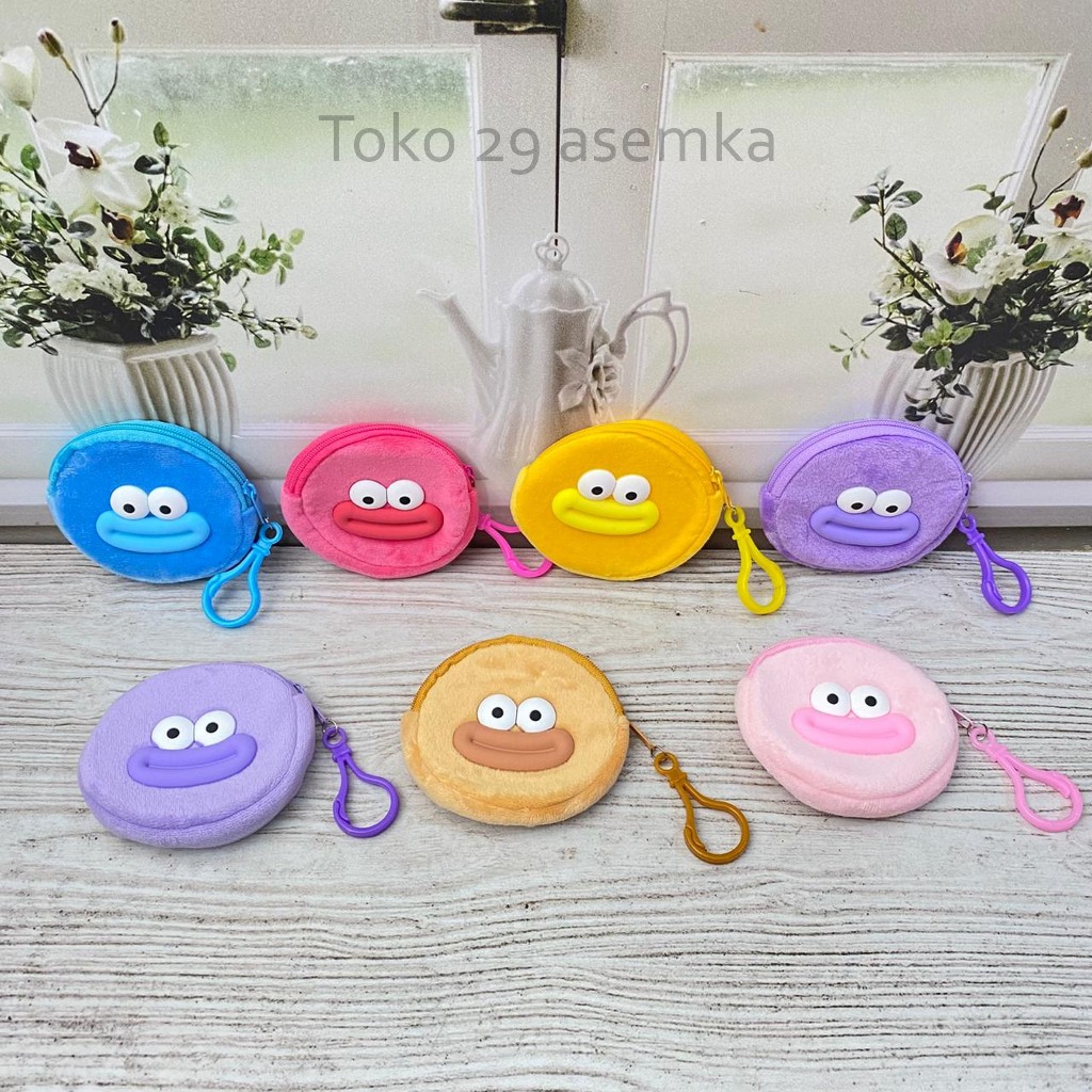 POUCH KOIN KAIN UGLY FACE KP-2089 DOMPET KECIL ANAK CEWE FASHION BAHAN HALUS LUCU UNIK GROSIR COD