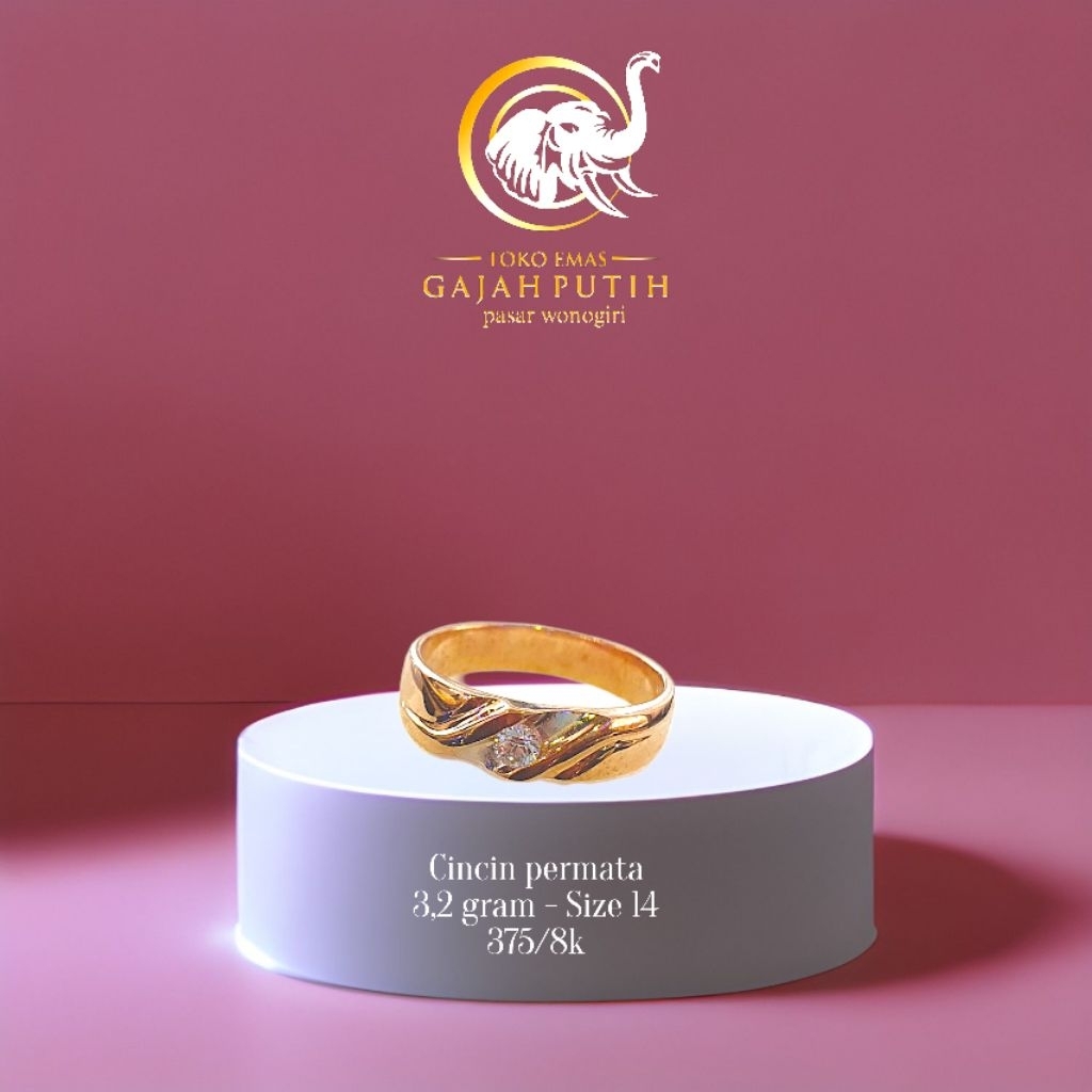 Cincin emas permata 3,2 gram 375/8k