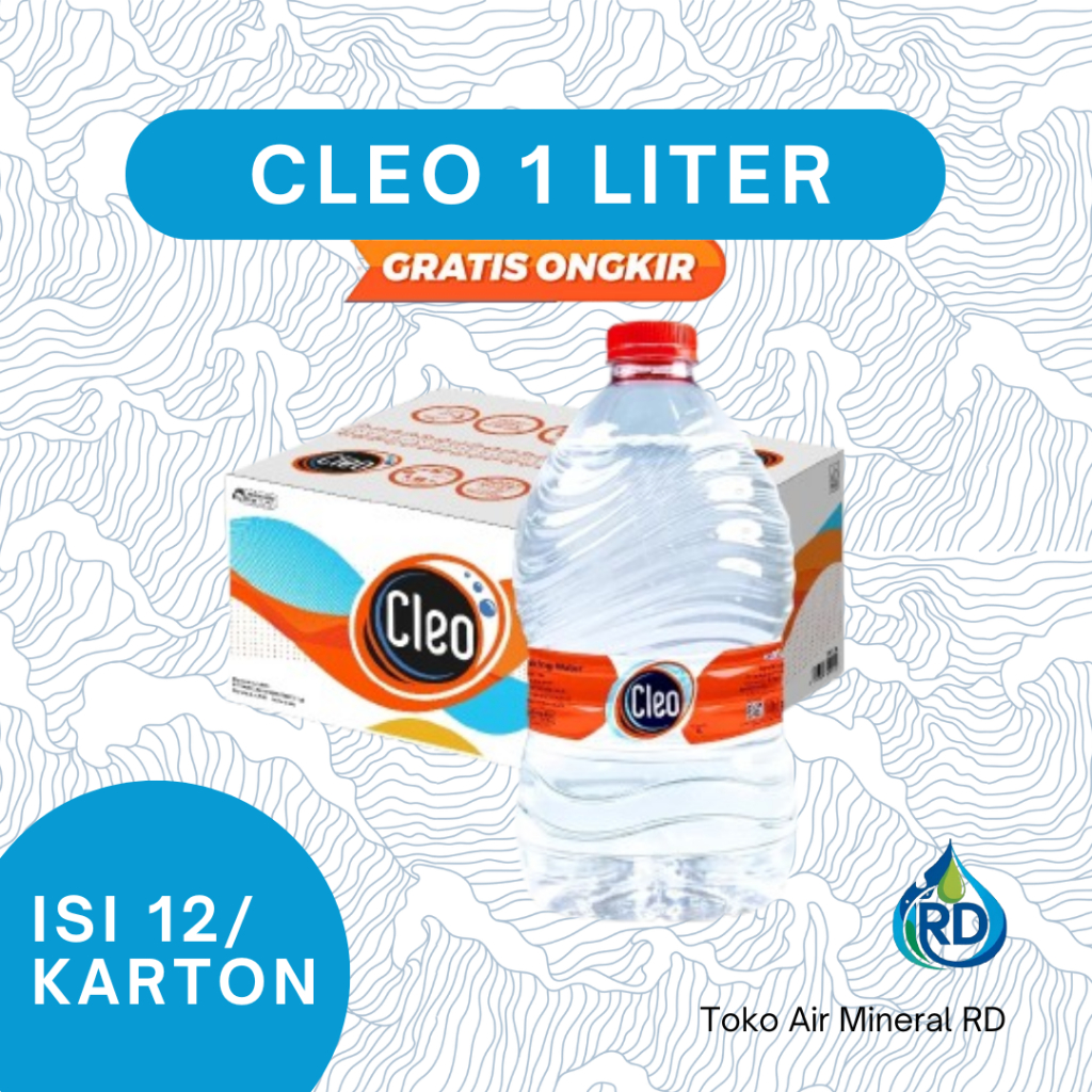 RD - CLEO Botol 1 Liter 1 Dus - Isi 12 x 1 L - Air Minum Mineral Botol