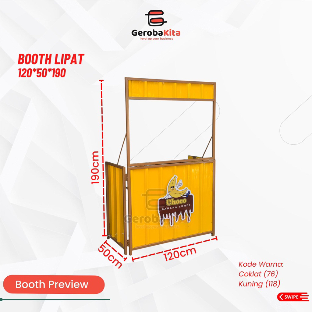 Booth Lipat Hollo 120x50x190