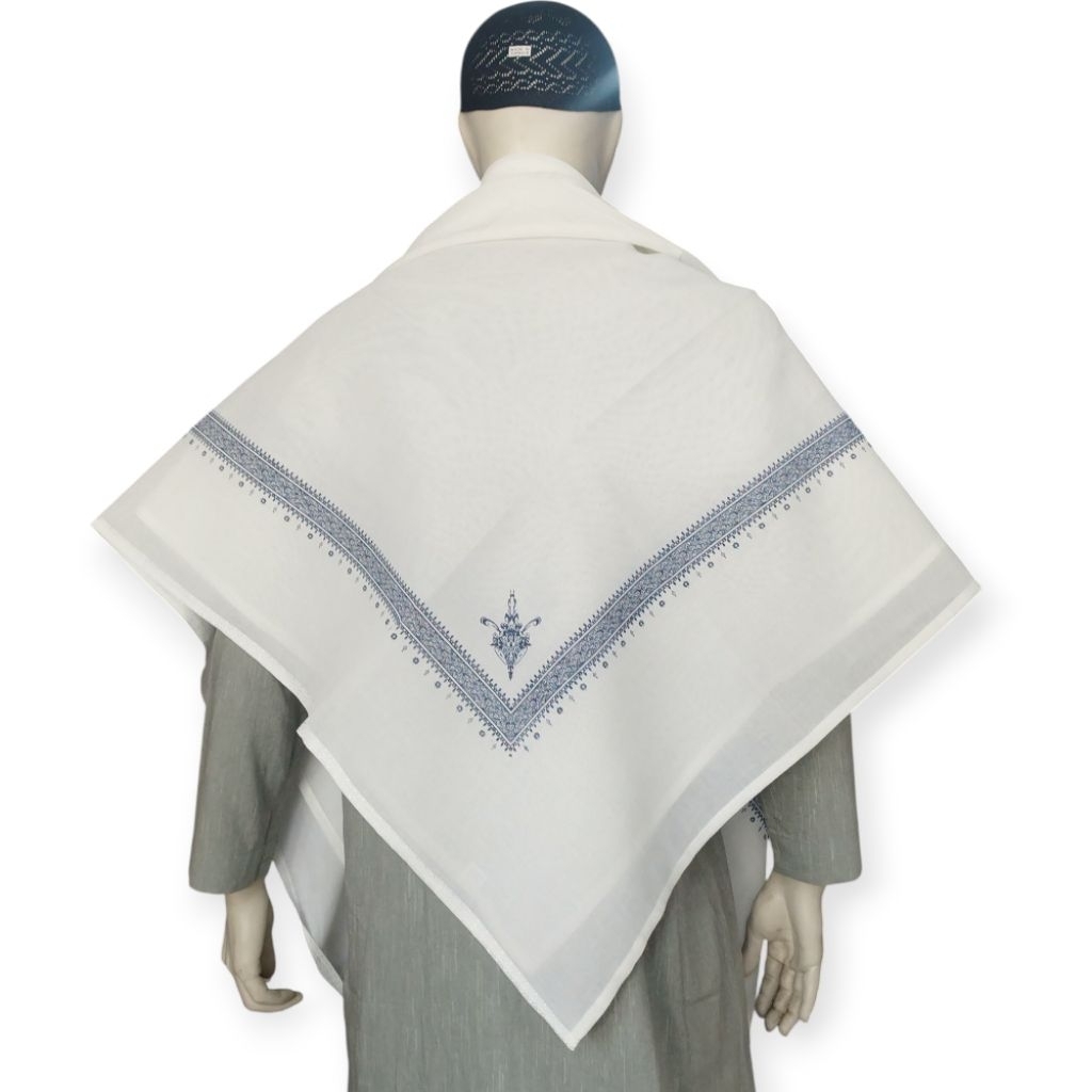 SORBAN ALMAS ARAFAT | ALMAS JAGUARD BW CREAM PERSEGI  BATIK WARNA