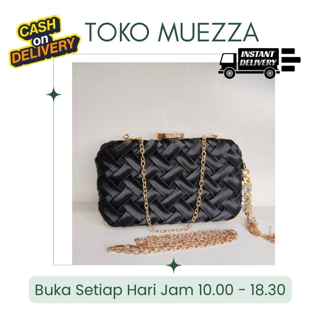 Muezza Beauty - Tas Pesta Wanita - Woman Clutch Party Elegan Gold Tassel