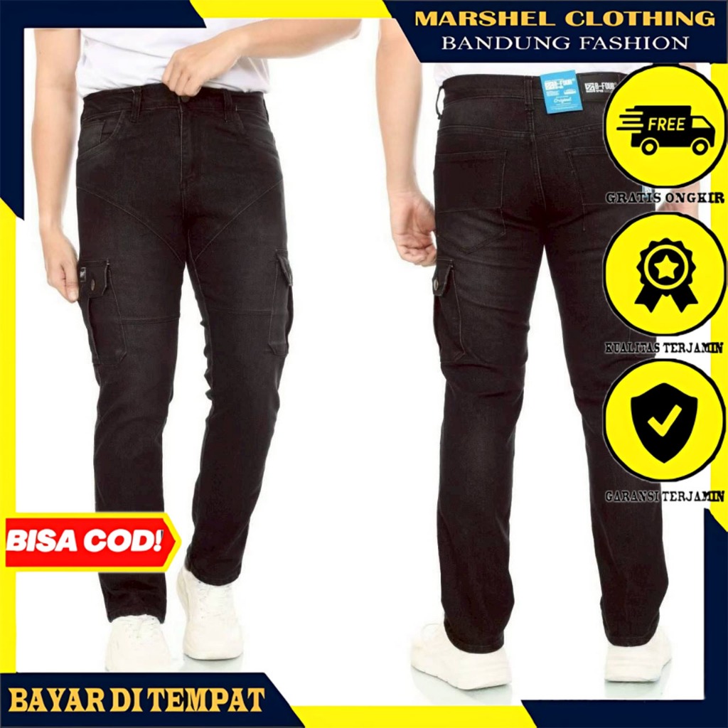 MCL - Celana Cargo Biker Jeans Kargo Pria / Celana Pria Cargo Jeans Biker Slimfit Premium S.M.L.XL