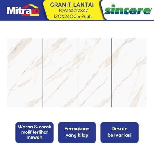 Granit Lantai Sincere JQA163212X47 120x240cm Putih Matt