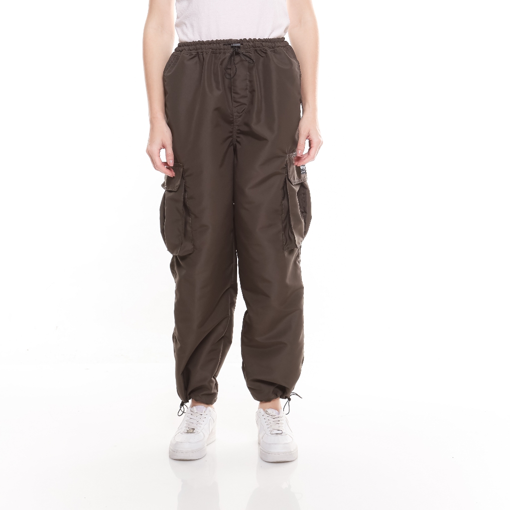 Loose Cargo Pants Highwaist Army Green - Celana Cargo Wanita - Celana Panjang Pria