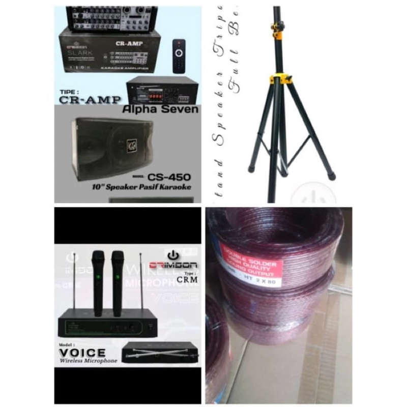 Paket Lengkap Karaoke Sound system 10inch ampli usb bluetooth mic wireless