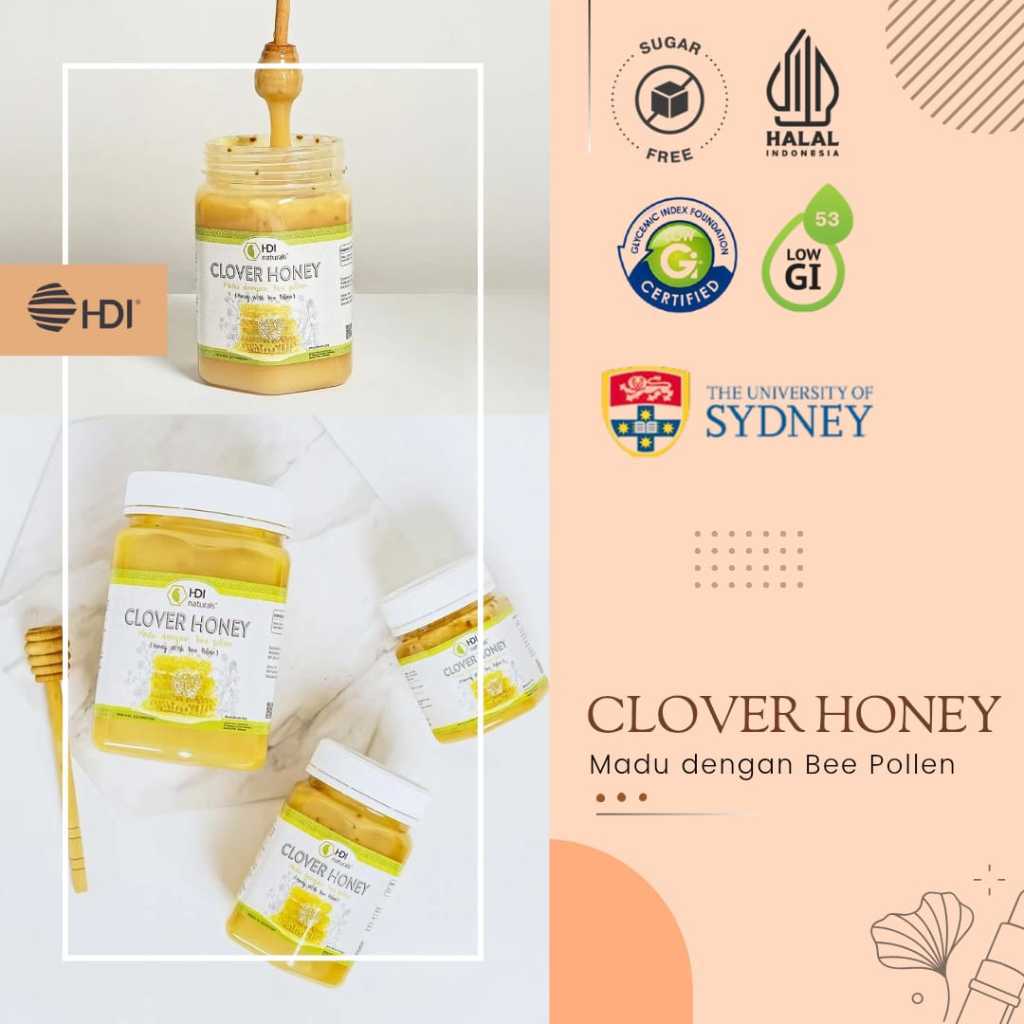 HDI Clover Honey ( 1 Kg • 500Gr • 250Gr ) Original By HDI