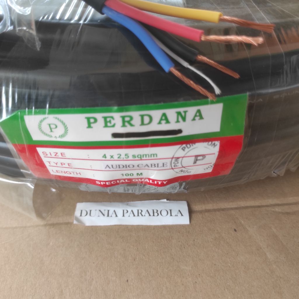 kabel audio NYYHY PERDANA 4X2, 5 sqmm kabel speaker perdana HITAM PER METER 4 X 2,5mm