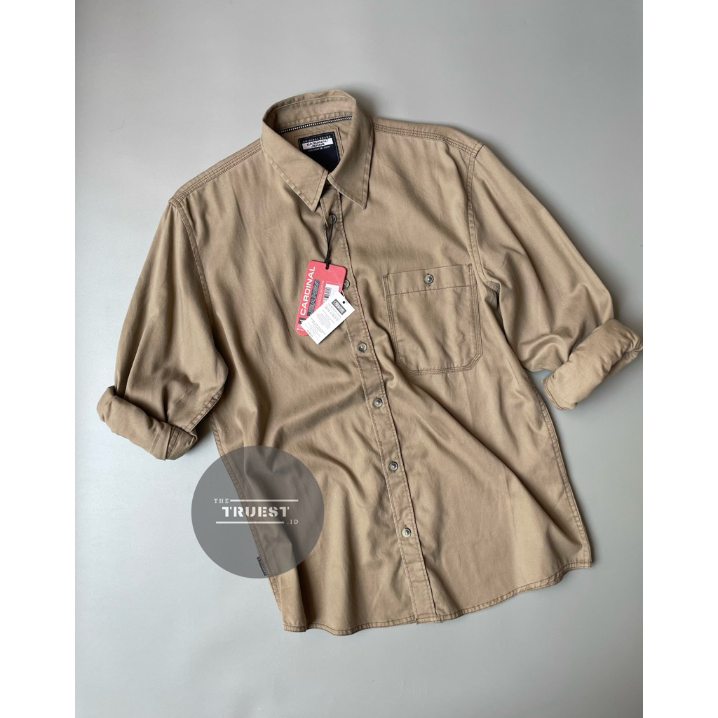 Kemeja Cardinal Original | Kemeja Pria Cardinal | Kemeja Pria Lengan Panjang Casual | Kemeja Coklat 