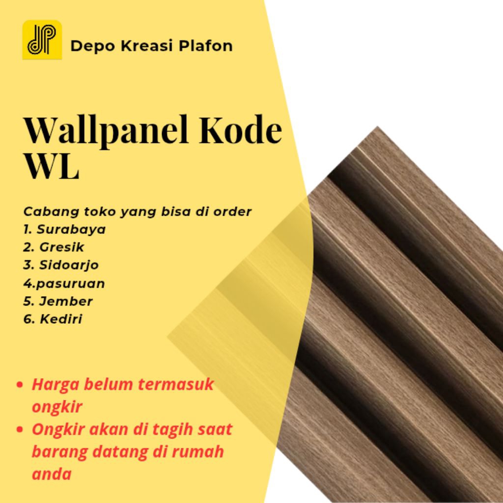 WPC DINDING WALL PANEL KODE WL DEPO PLAFON PVC SURABAYA GRESIK PASURUAN JWA TIMUR MURAH COD