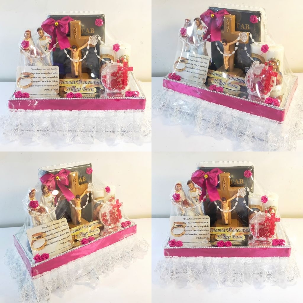 Paket Pernikahan Katolik Warna Pink - Paket Pernikahan Katolik - Hantaran Pernikahan Katolik - Seser