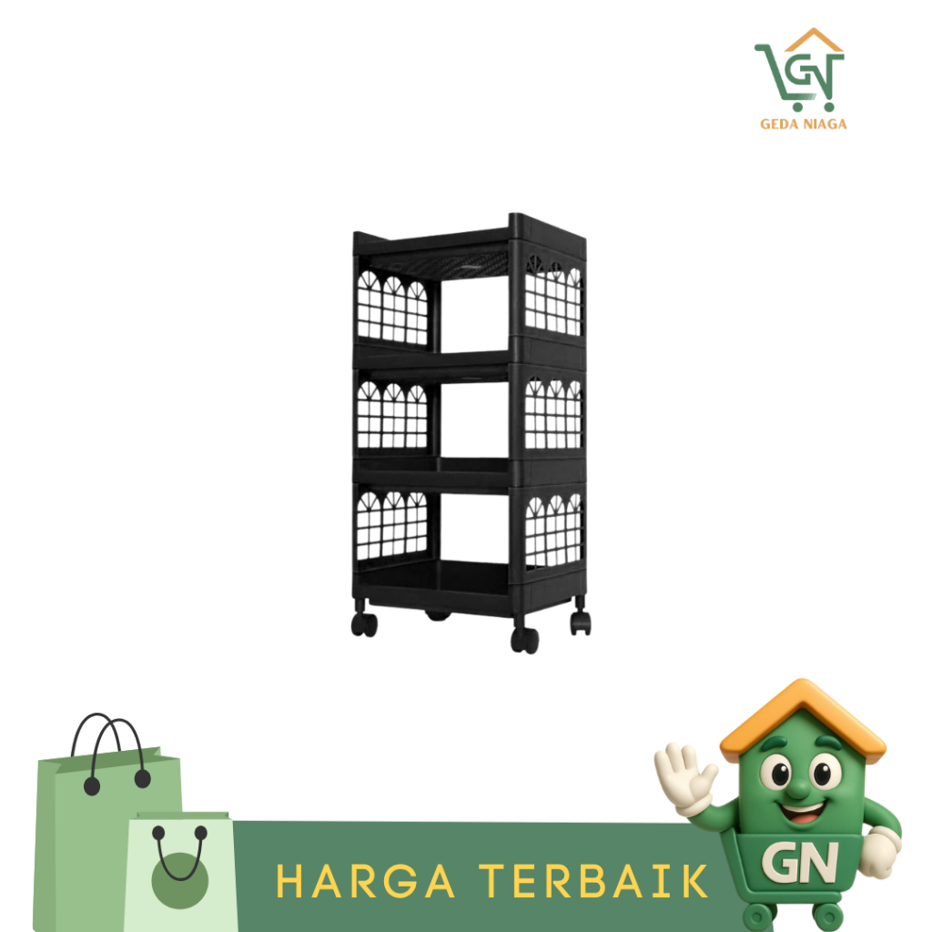 Rak YOYO 5 Susun Serbaguna / Tempat Penyimpanan 5 Tingkat Multifungsi dengan Roda