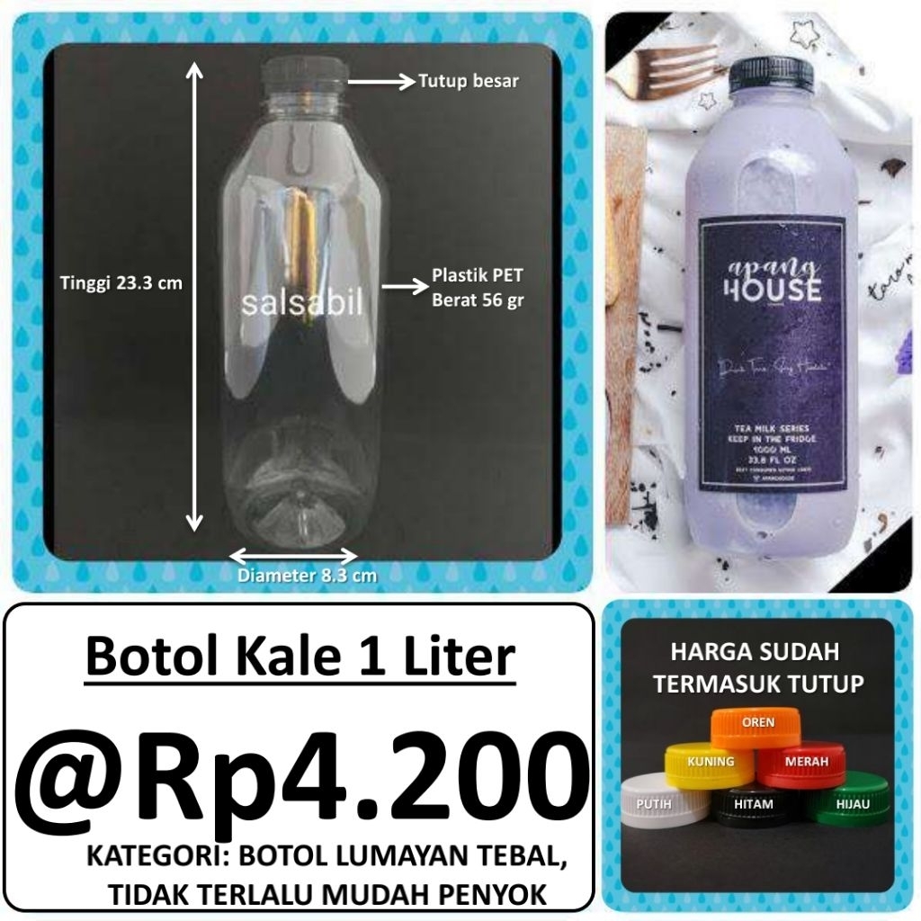 Botol Kale 1 liter / botol plastik 1 liter