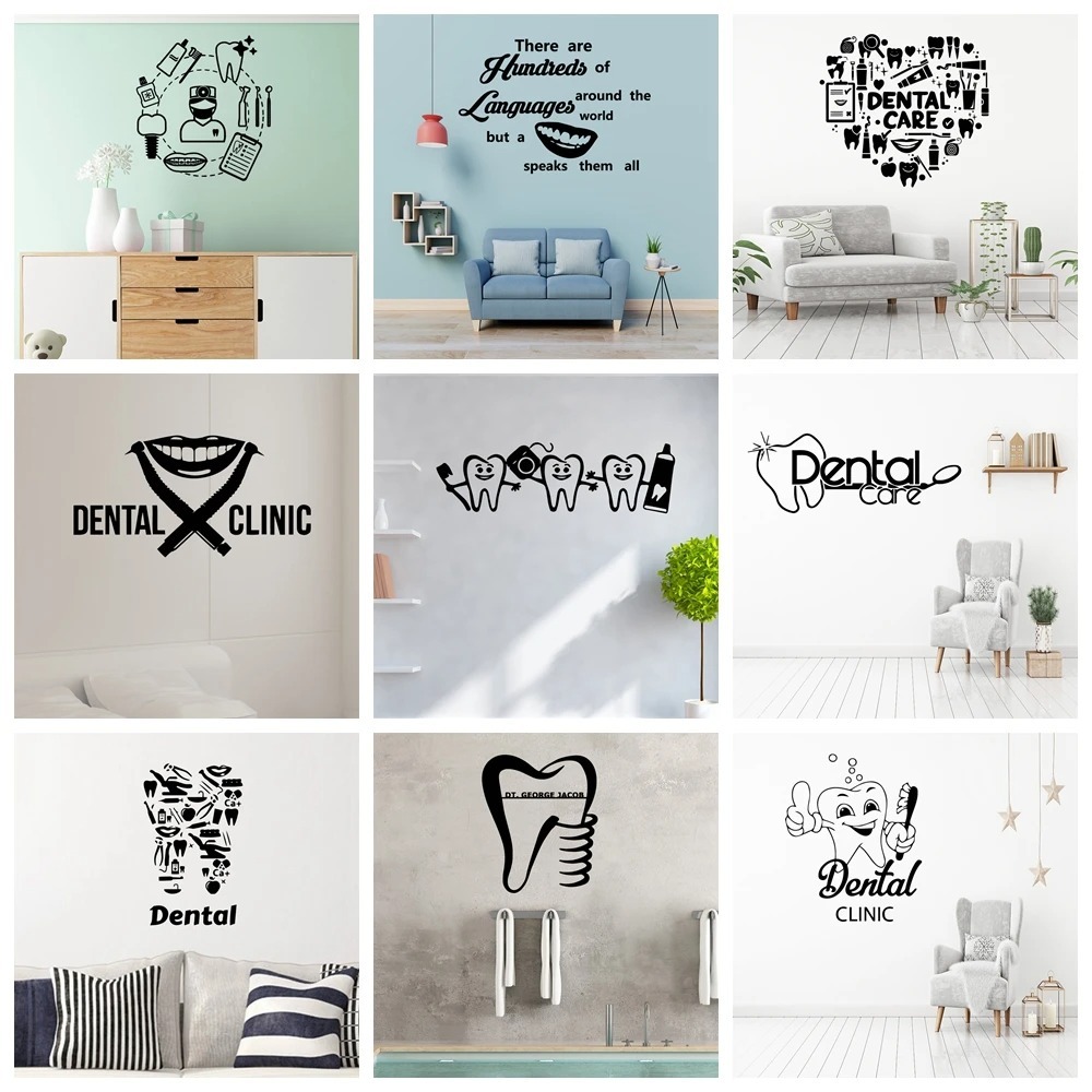 1 PC Stiker Dinding Kesehatan Gigi Kreatif Stiker Dinding Seni Stiker Vinyl untuk Kamar Anak-anak St