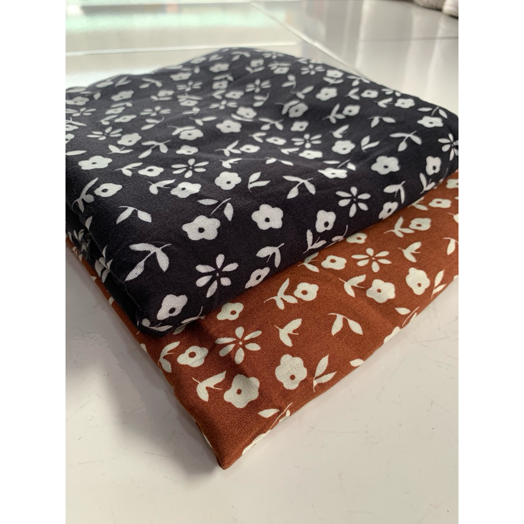 kain katun rayon motif salur bunga kecil kecil terbaru/rayon premium/rayon viscose(harga tertera 50c