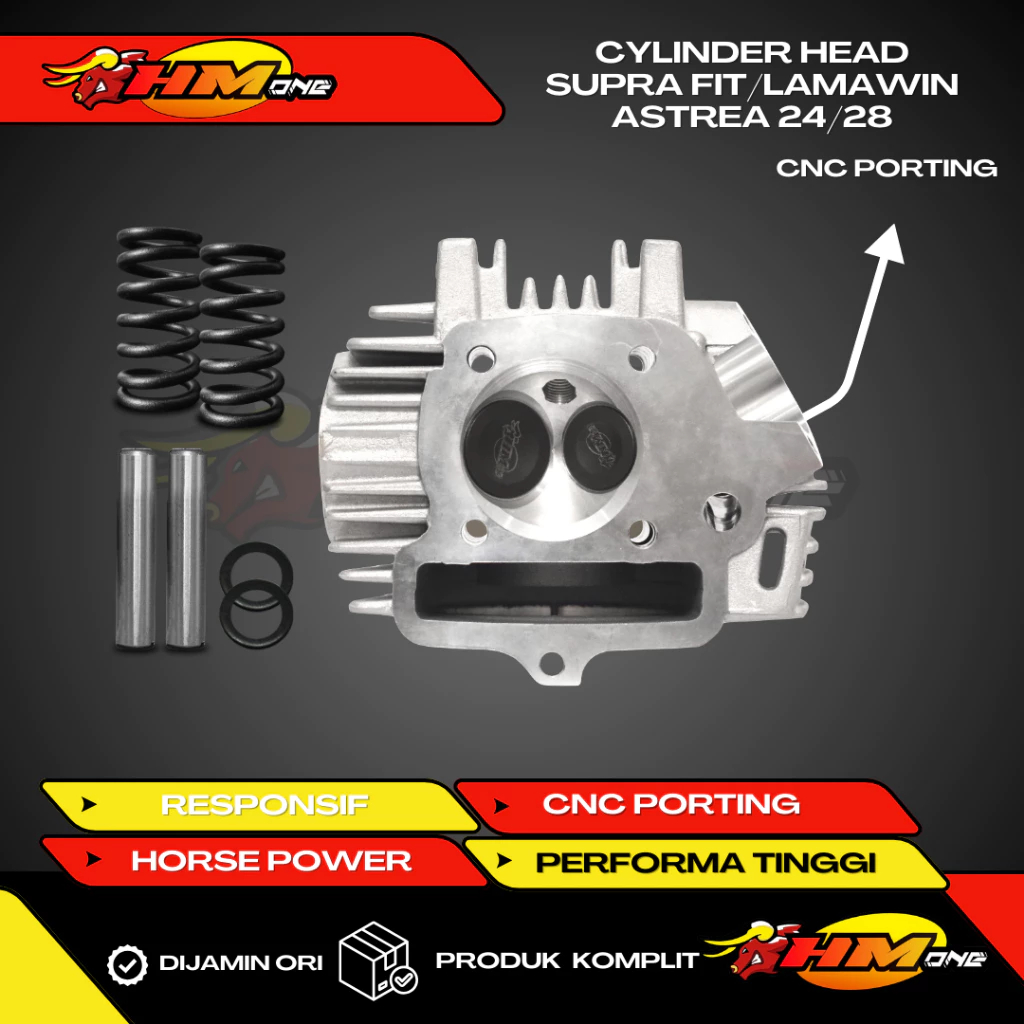 CYLINDER HEAD SUPRA X FIT WIN ASTREA GRAND LEGENDA PRIMA CNC PORTING 24/28MM