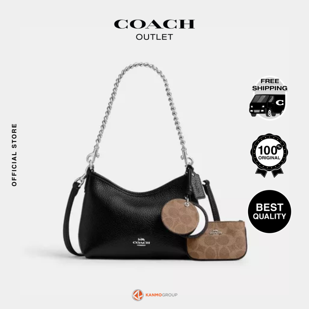Coach Laurel Small Shoulder Bag With Mirror Charm And Pouch - Tas Bahu Wanita
