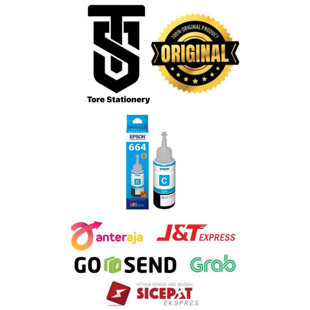 Tinta Epson 664 CYAN Printer L360 L220 L350 L120 L121 Original