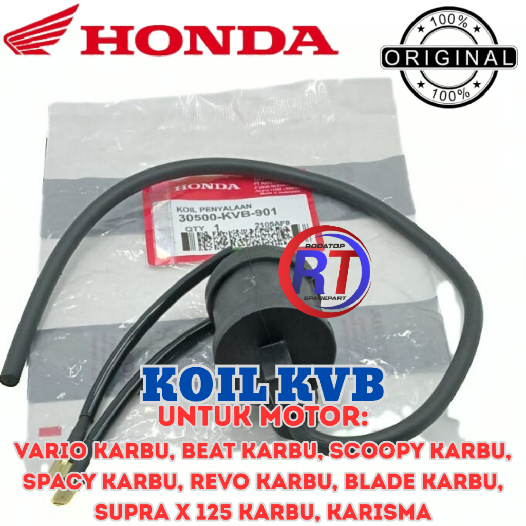 KOIL/COIL HONDA KODE KVB ORIGINAL UNTUK MOTOR BLADE KARBU SUPRA X 125 KARBU KARISMA VARIO KARBU DLL.