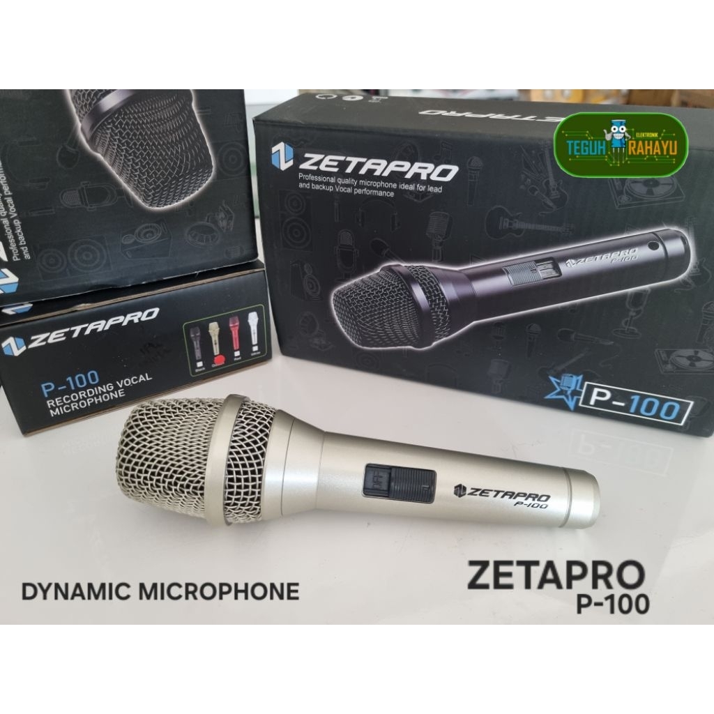 DYNAMIC MICROPHONE MIC KABEL ZETAPRO P-100 (ORIGINAL)