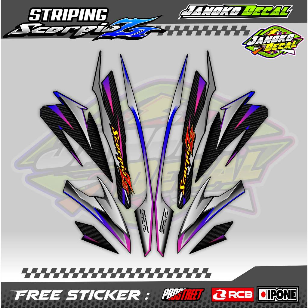 STRIPING VARIASI YAMAHA SCORPIO Z - ORI STYLE/ STIKER LIST MOTOR SCORPIO Z