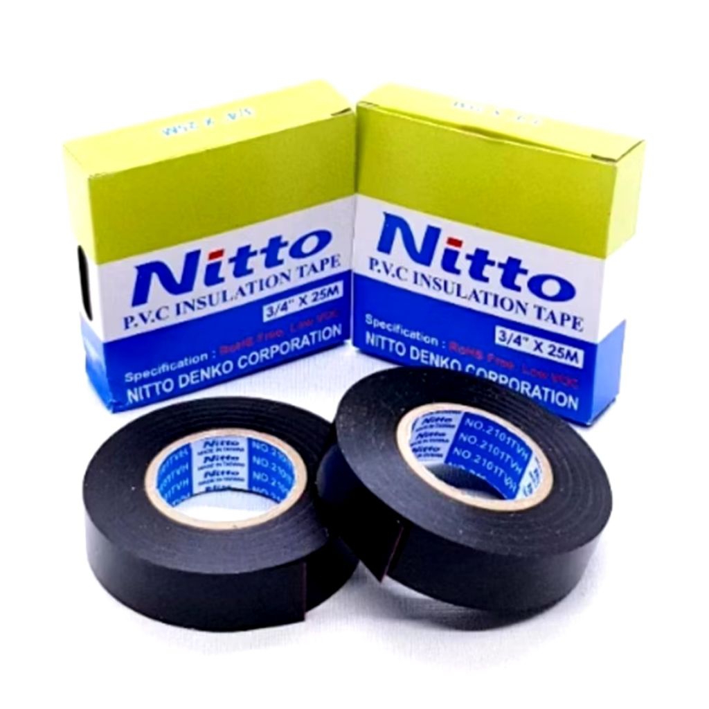 Nitto 3/4X30M | Isolasi Kabel | Solasi kabel listrik | PVC Tape | Solasi Hitam
