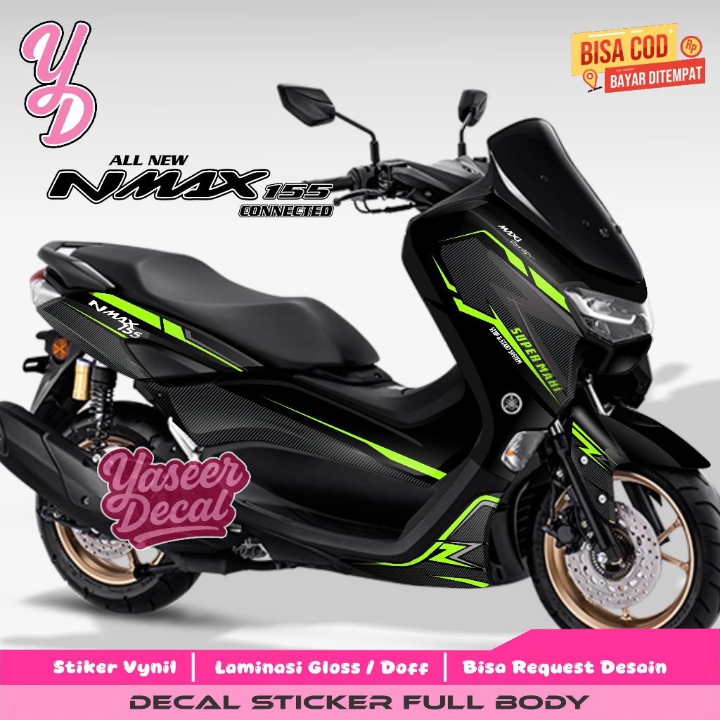 DECAL STICKER TERBARU NMAX NEW 2020 - 2023 FULL BODY DESAIN SUPER CARBON